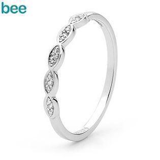 Bee Jewelry 9 ct white gold finger ring shiny, model W25358